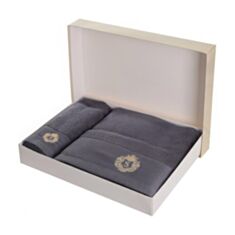 Набор полотенец махровых Soho Vip Silver A160065 35*75 см 70*140 см серый - фото