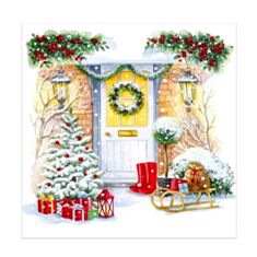 Серветки паперові La Fleur На порозі різдво 33*33 см 16 шт - фото